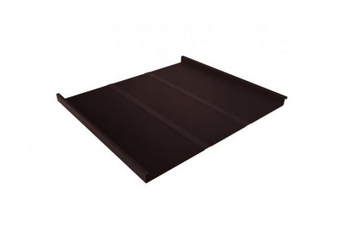 Фальц двойной стоячий Line Grand Line 0,5 GreenCoat Pural BT, matt с пленкой на замках RR 887 шоколадно-коричневый (RAL 8017 шоколад) | Металлобаза Волхонка