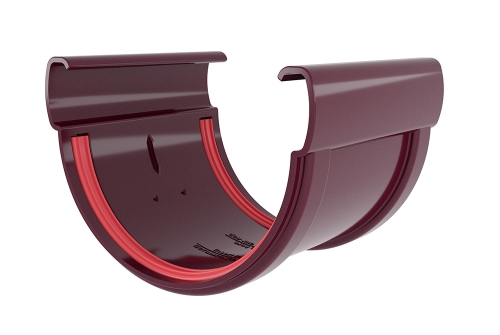 Соединитель желобов Дизайн 135 ПВХ Grand Line бордо (RAL 3005) | Металлобаза Волхонка