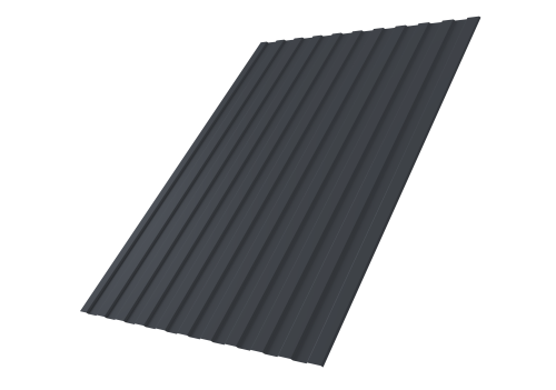 Профнастил С8A в01 0,4 ПЭ матовый RAL 7024 мокрый асфальт | Металлобаза Волхонка