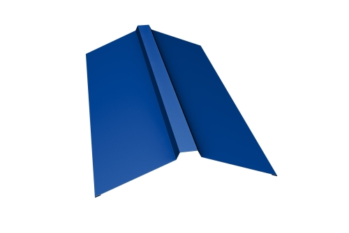 Планка конька прямоугольного 150х30х150 0,45 PE с пленкой RAL 5002 ультрамариново-синий | Металлобаза Волхонка