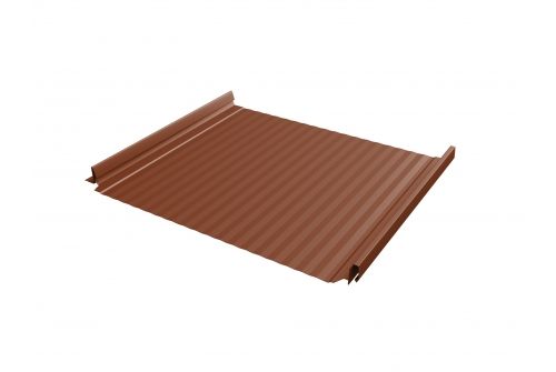 Кликфальц Pro Gofr 0,5 GreenCoat Pural BT, matt с пленкой на замках RR 750 кирпично-красный (RAL 8004 терракота) | Металлобаза Волхонка