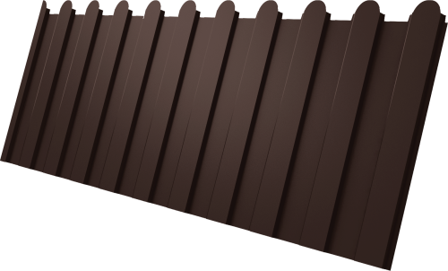 Профнастил С8A в02 фигурный 0,45 ПЭ матовый с пленкой RAL 8017 шоколад | Металлобаза Волхонка