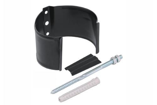 Хомут трубы металлический на камень GL ПВХ графит (RAL 7024) | Металлобаза Волхонка