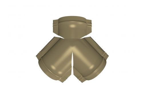 Тройник Y конька полукруглого PE с пленкой RAL 1014 слоновая кость | Металлобаза Волхонка