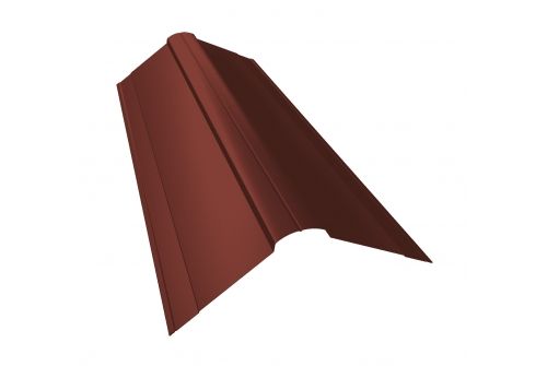 Планка конька фигурного 150x150 0,5 Velur RAL 3009 оксидно-красный | Металлобаза Волхонка