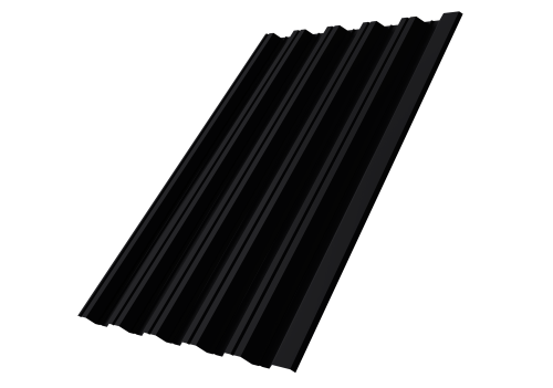 Профнастил НС35R 0,5 Rooftop Бархат RAL 9005 черный | Металлобаза Волхонка