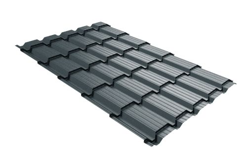 Металлочерепица Верховье квадро профи 0,5 Rooftop Matte RAL 7016 антрацитово-серый | Металлобаза Волхонка