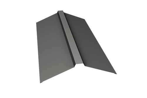 Планка конька прямоугольного 150х30х150 0,45 PE с пленкой RAL 7005 мышино-серый | Металлобаза Волхонка