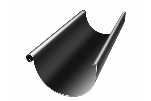 Желоб полукруглый Grand Line 125 мм 3 м RAL 9005 черный | Металлобаза Волхонка