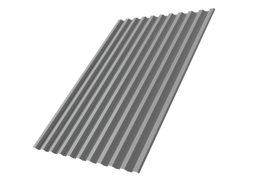 Профнастил С21R 0,45 ПЭ RAL 9006 бело-алюминиевый | Металлобаза Волхонка