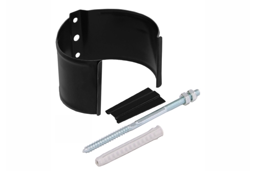 Хомут трубы метал. на камень GL ПВХ черный (RAL 9005) | Металлобаза Волхонка