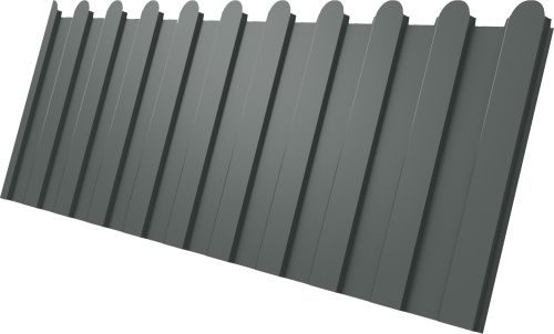 Профнастил С8A в02 фигурный 0,45 ПЭ с пленкой RAL 7005 мышино-серый | Металлобаза Волхонка