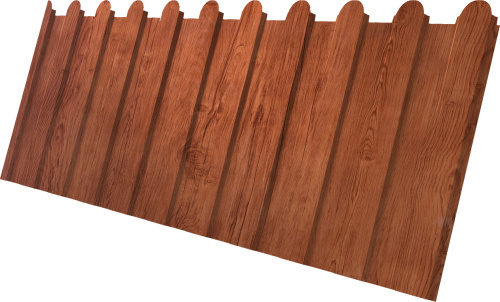 Профнастил С8A в02 фигурный 0,45 Принт Премиум Рябина насыщенная Фреш TwinColor | Металлобаза Волхонка