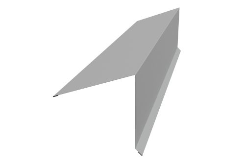 Планка конька односкатной кровли 180x160 0,45 PE с пленкой RAL 9006 бело-алюминиевый | Металлобаза Волхонка