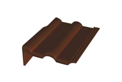 Боковая цементно-песчаная черепица Braas Франкфуртская левая, темно-коричневый | Металлобаза Волхонка