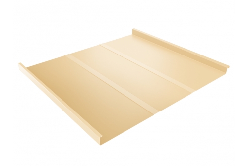 Фальц двойной стоячий Line 0,45 PE с пленкой на замках RAL 1014 слоновая кость | Металлобаза Волхонка