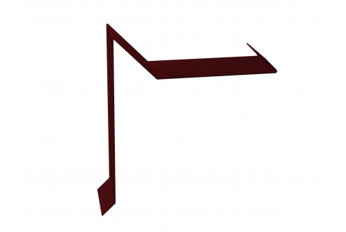 Планка ветровая для мягкой кровли двойная завальцовка 60х30х90 0,45 PE с пленкой RAL 3005 красное вино | Металлобаза Волхонка