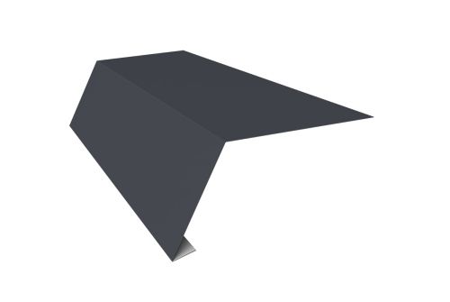 Планка карнизная для мягкой кровли 65х50 Фартук S1 карнизный 0,4 PE с пленкой RAL 7024 мокрый асфальт | Металлобаза Волхонка