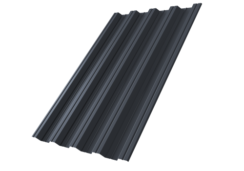 Профнастил НС44R 0,5 PurLite матовый RAL 7024 мокрый асфальт | Металлобаза Волхонка