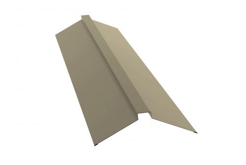 Планка конька плоского 115х30х115 0,5 Satin с пленкой RAL 1015 светлая слоновая кость | Металлобаза Волхонка