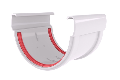 Соединитель желобов Дизайн 135 ПВХ Grand Line белый (RAL 9003) | Металлобаза Волхонка