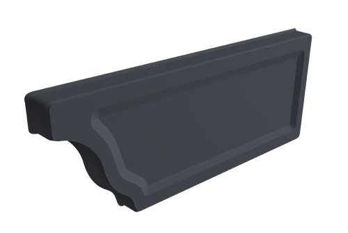 Заглушка желоба правая Vortex Project 210мм RAL 7024 мокрый асфальт | Металлобаза Волхонка