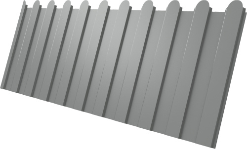 Профнастил С8A в02 фигурный 0,45 ПЭ RAL 9006 бело-алюминиевый | Металлобаза Волхонка