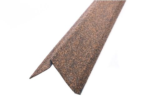 Планка ветровая с отгибом Grand Line c гранулятом для мягкой кровли 100*20*70 Роки медный | Металлобаза Волхонка