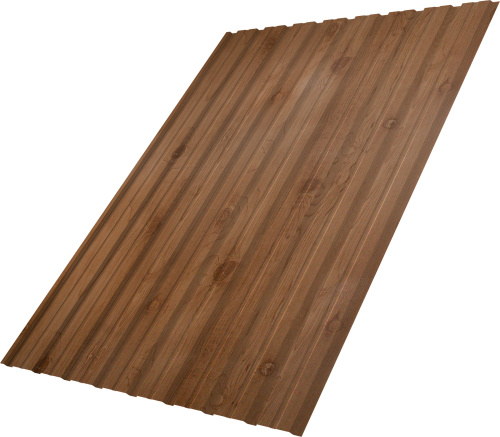 Профнастил C10B фигурный 0,45 Принт Премиум Сосна Фреш | Металлобаза Волхонка