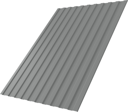 Профнастил С8A в02 0,5 Сатин с пленкой RAL 9006 бело-алюминиевый | Металлобаза Волхонка