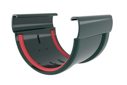 Соединитель желобов Дизайн 135 ПВХ Grand Line зелёный (RAL 6005) | Металлобаза Волхонка