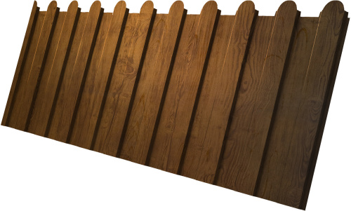 Профнастил С8A в02 фигурный 0,45 Принт Элит с пленкой Золотой дуб TwinColor | Металлобаза Волхонка