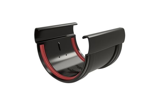 Соединитель желобов Дизайн 135 ПВХ GL черный (RAL 9005) | Металлобаза Волхонка