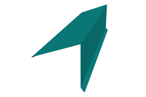 Планка конька односкатной кровли 180x160 0,45 PE с пленкой RAL 5021 водная синь | Металлобаза Волхонка