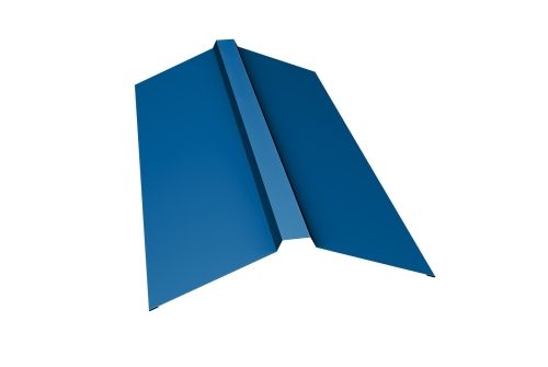 Планка конька прямоугольного 150х30х150 0,45 PE с пленкой RAL 5005 сигнальный синий | Металлобаза Волхонка
