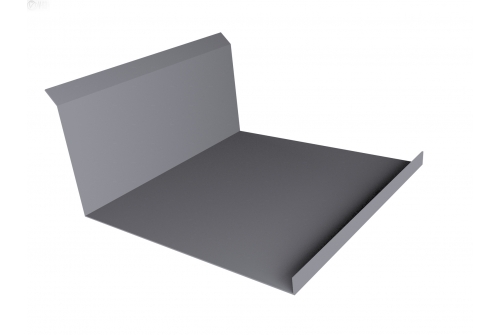 Планка примыкания нижняя 20х122х260х15 0,5 Satin с пленкой RAL 7004 сигнальный серый | Металлобаза Волхонка