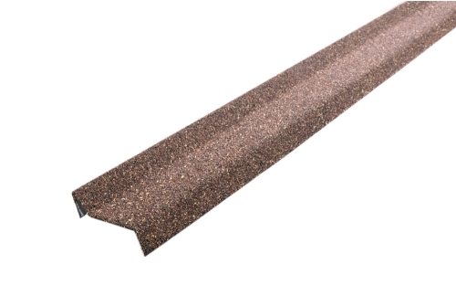 Планка примыкания Grand Line c гранулятом для мягкой кровли бронзовая | Металлобаза Волхонка