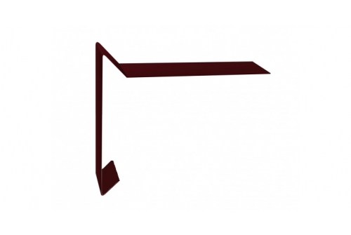 Планка ветровая для мягкой кровли 100х20х100 0,5 Velur RAL 3005 красное вино | Металлобаза Волхонка