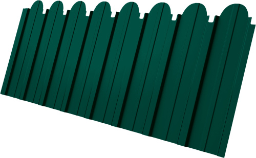 Профнастил C10A фигурный 0,5 Сатин RAL 6005 зеленый мох | Металлобаза Волхонка