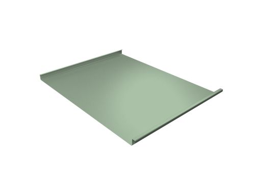 Фальц двойной стоячий 0,45 PE с пленкой на замках RAL 6019 бело-зеленый | Металлобаза Волхонка