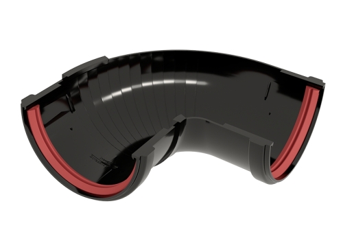 Уг.желоба сост.90-150 гр.Классика 120 ПВХ GL черный (RAL 9005) | Металлобаза Волхонка