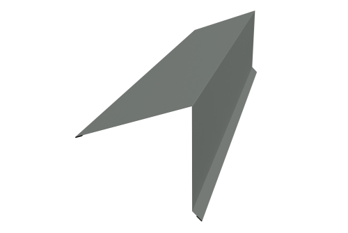 Планка конька односкатной кровли 180x160 0,45 PE с пленкой RAL 7005 мышино-серый | Металлобаза Волхонка