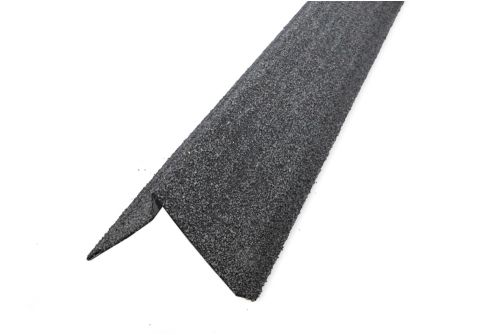 Планка ветровая с отгибом Grand Line c гранулятом для мягкой кровли 100*20*70 Роки серый | Металлобаза Волхонка