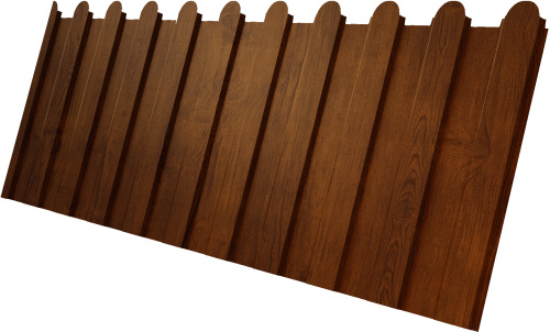 Профнастил С8A в02 фигурный 0,45 Принт Премиум с пленкой Золотой дуб насыщенный Фреш TwinColor | Металлобаза Волхонка