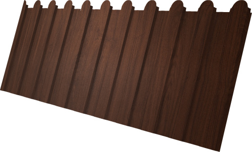 Профнастил С8A в02 фигурный 0,45 Принт Элит Шоколадное дерево TwinColor | Металлобаза Волхонка