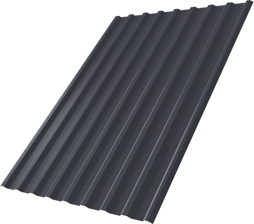 Профнастил С20R 0,45 ПЭ матовый с пленкой RAL 7024 мокрый асфальт | Металлобаза Волхонка