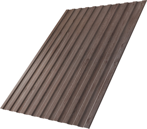 Профнастил С8A в02 0,45 Принт Элит Беленый дуб TwinColor | Металлобаза Волхонка