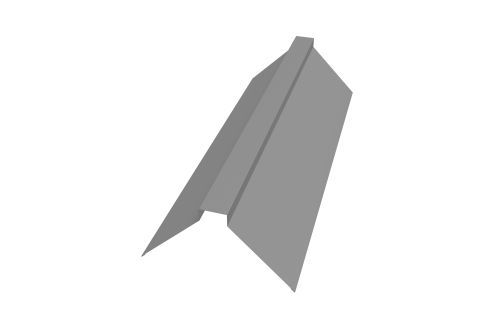 Планка конька плоского 175х50х175 0,5 Satin с пленкой RAL 9006 бело-алюминиевый | Металлобаза Волхонка