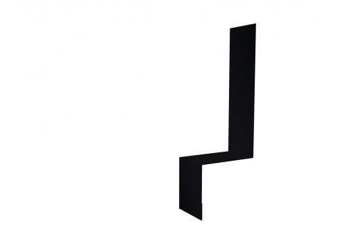 Планка примыкание боковое фальц Grand Line 0,5 Quarzit lite с пленкой RAL 9005 черный | Металлобаза Волхонка