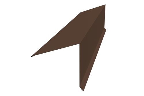 Планка конька односкатной кровли Grand Line 180x160 0,5 Quarzit Pro Matt RAL 8017 шоколад | Металлобаза Волхонка